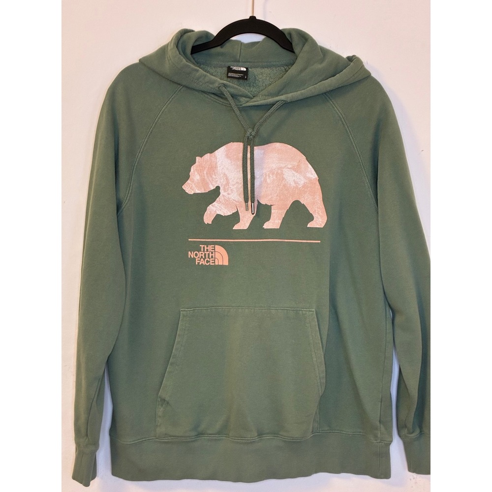 The North Face Womens Sage Green California Bear Graphic Pullover Hoodie Large